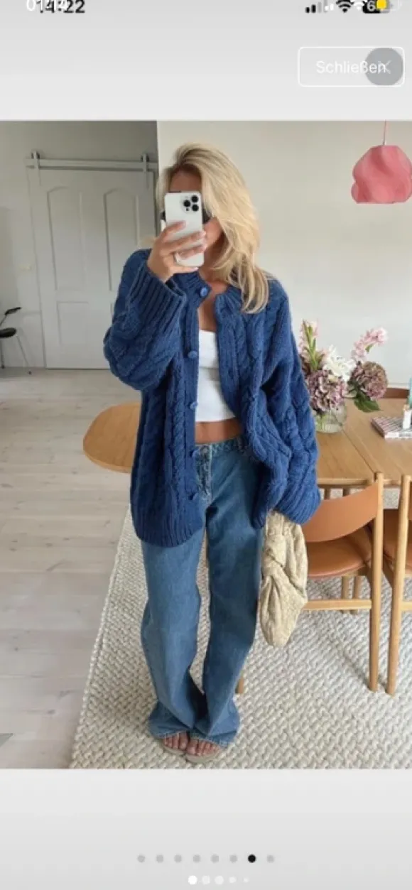 Nakd cradigan/Strickjacke blau L oversize