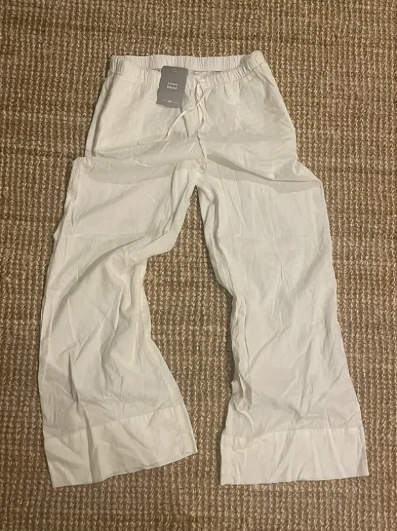 Neue weiße linen hose Damen
