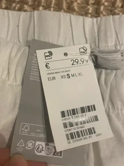 Neue weiße linen hose Damen