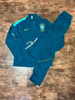 Nike Brasilien Tracksuit Dunkelgrün Fußball Trainingsanzug CBF Brazil Vintage Y2K Streetwear