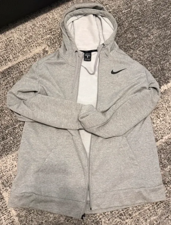 Nike Dri-FIT Full Zip Hoodie in Grau | L