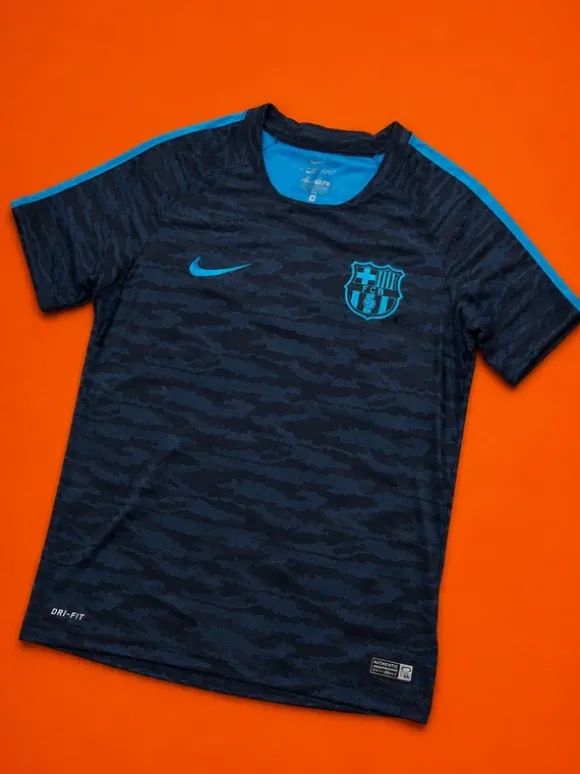 Nike FC Barcelona Training Shirt Blau Camo Dri-FIT Vintage Y2K Jersey