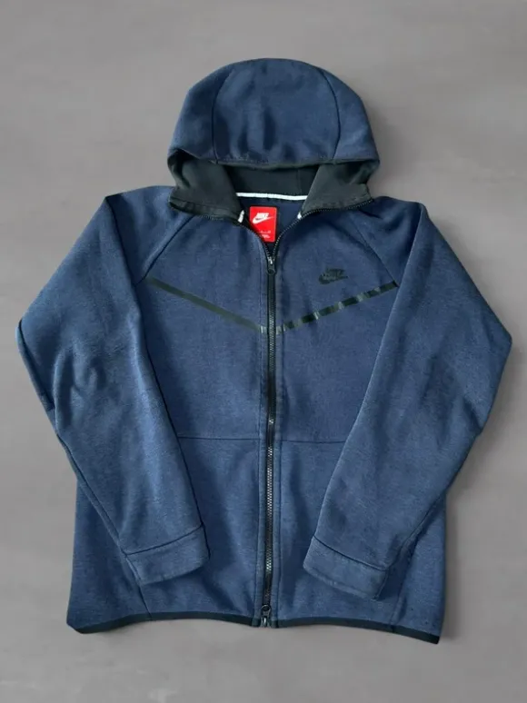 Nike Tech Hoodie Jacke Dunkelblau Size