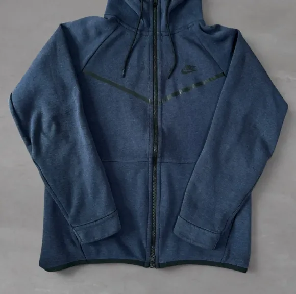 Nike Tech Hoodie Jacke Dunkelblau Size