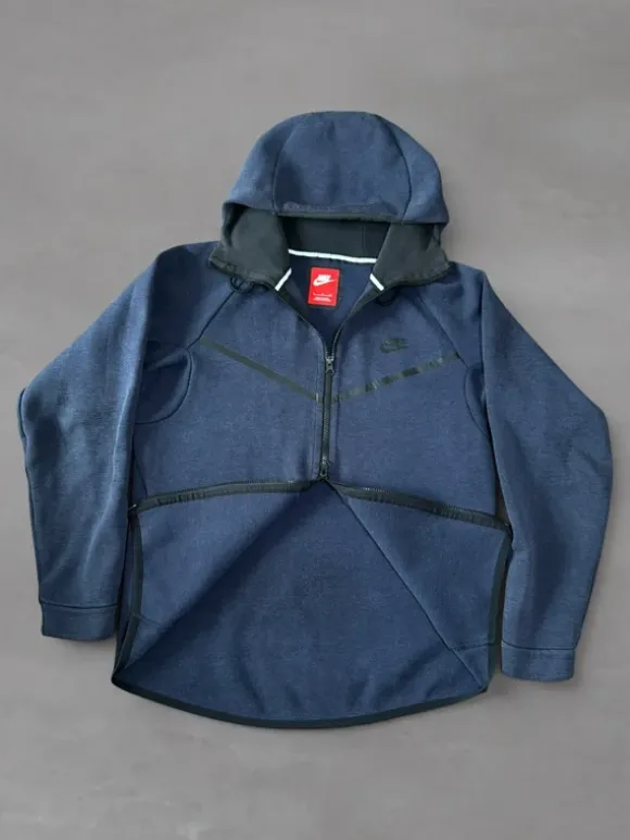 Nike Tech Hoodie Jacke Dunkelblau Size