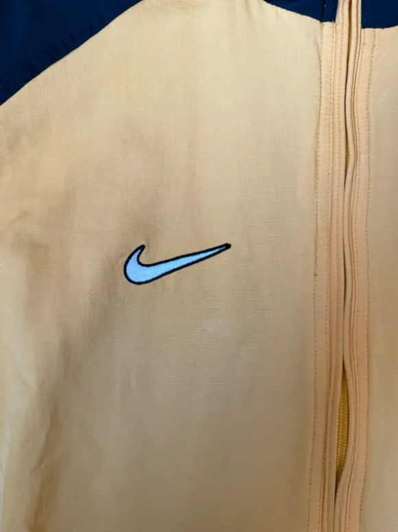 Nike Vintage Windbreaker Jacke 90s | Gelb Navy | Gr. M