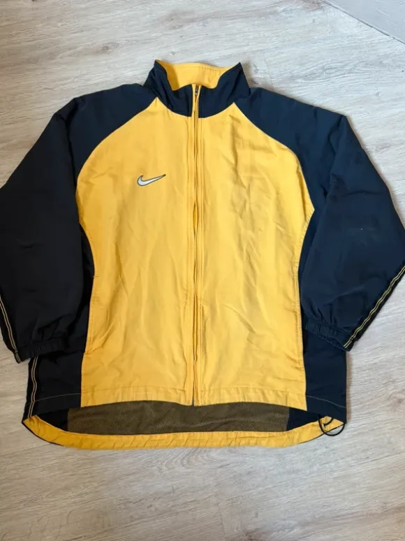 Nike Vintage Windbreaker Jacke 90s | Gelb Navy | Gr. M