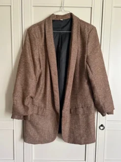 Offen Blazer mit gerafften Ärmeln