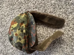Original Bundeswehr Wintermütze Flecktarn Gr. 56 BW Ushanka 1996