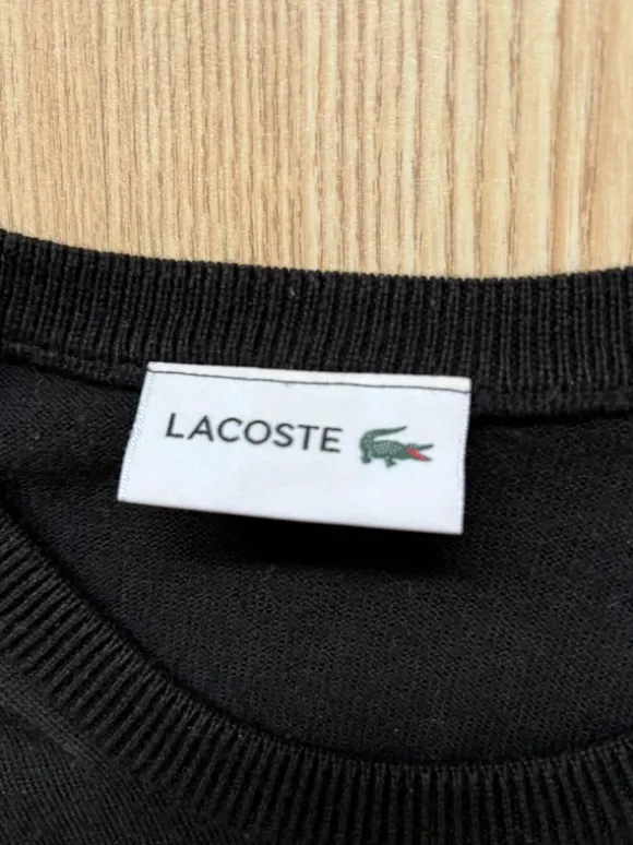 Originaler Schwarzer Lacoste Herren-Feinstrickpullover