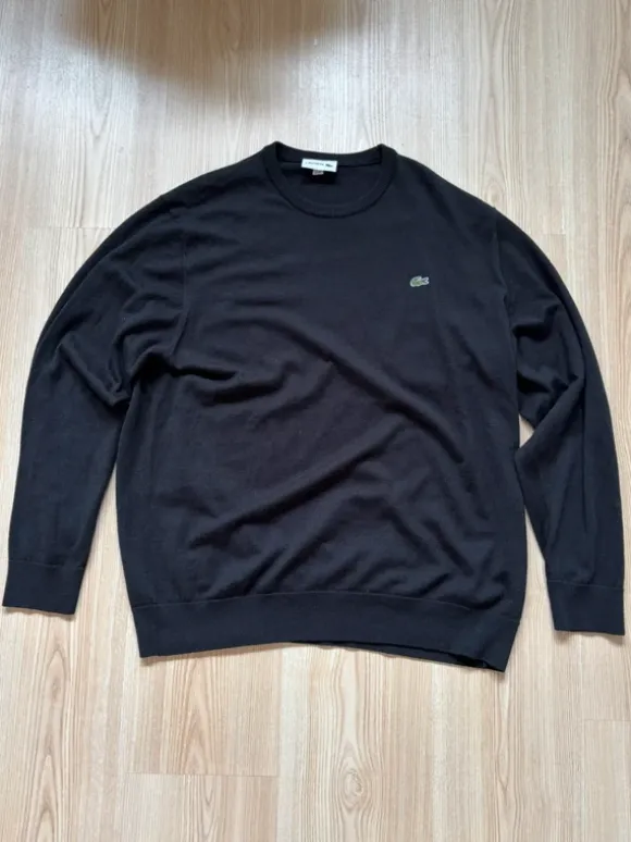 Originaler Schwarzer Lacoste Herren-Feinstrickpullover