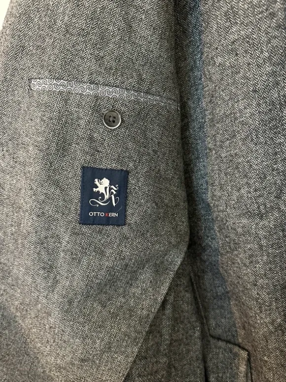 Otto Kern Grey Herringbone Blazer Jacket