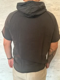 Oversized Short Sleeve Hoodie / Techwear Style / Grau