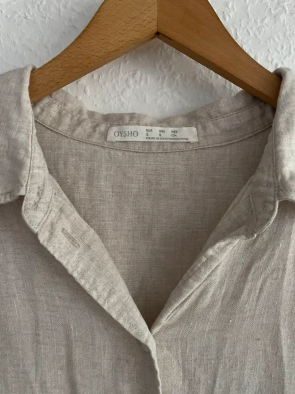 OYSHO Hemdbluse beige