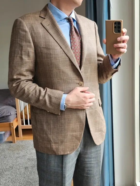Pal Zileri Sakko aus Luxus E.Thomas Stoff - Mischung aus Wolle, Seide und Leinen.