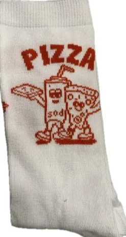 Pizza Socken Tennissocken Weiß Rot 39-42