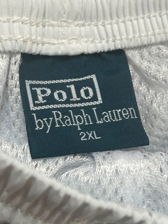 Polo Ralph Lauren Badehose Swim Shorts Weiß Navy Fit M