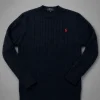 Polo Ralph Lauren Cable Knit Pullover schwarz Größe S Baumwolle Classic Fit