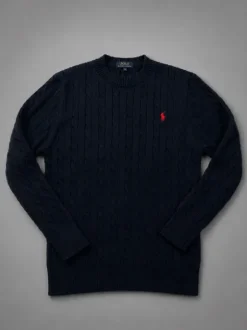Polo Ralph Lauren Cable Knit Pullover schwarz Größe S Baumwolle Classic Fit