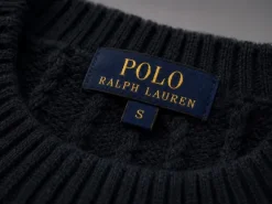 Polo Ralph Lauren Cable Knit Pullover schwarz Größe S Baumwolle Classic Fit