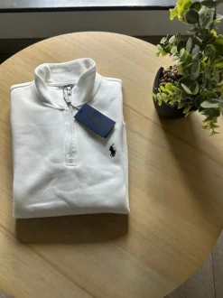 Pull quart de zip en maille doublé Ralph Lauren