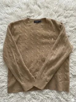 Pull Torsadé Polo Ralph Lauren - Beige/Camel - Taille XL - Bon état - Mixtes