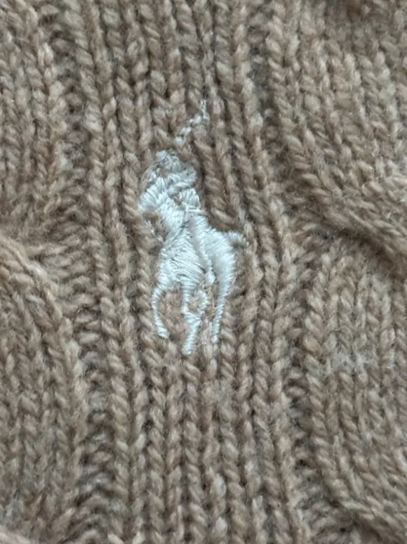 Pull Torsadé Polo Ralph Lauren - Beige/Camel - Taille XL - Bon état - Mixtes
