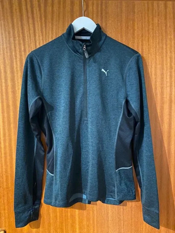 Puma Running Sportjacke Longsleeve schwarz grau Gr. M