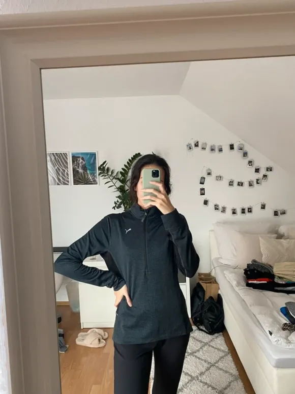 Puma Running Sportjacke Longsleeve schwarz grau Gr. M