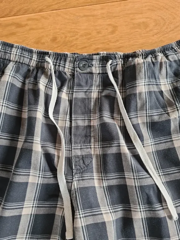 Pyjama - Hose Größe L Livergy blau weiß karriert