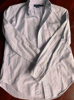 Ralph Lauren Hemd – Classic Fit – Größe 36 – Blau/Weiß gestreift – 100 % Baumwolle