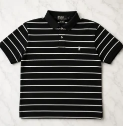 Ralph Lauren Polo Slim Fit Gestreept – Zwart/Wit – Maat L
