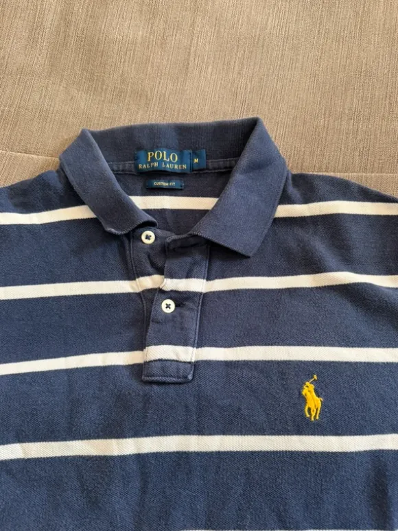 Ralph Lauren Poloshirt M Blau Weiß Gelb