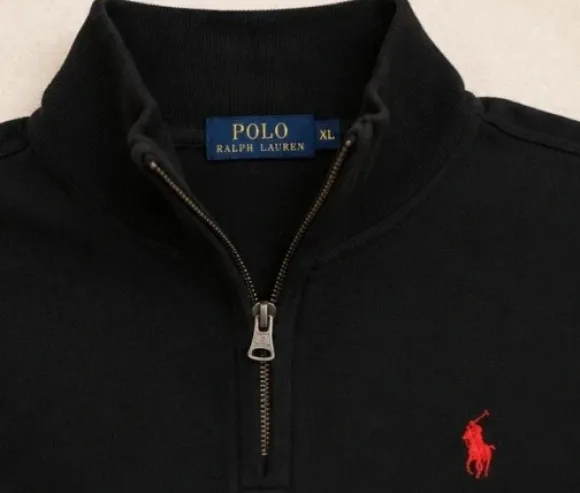 Ralph Lauren Quarter Zip Trui XL Zwart – Zo goed als nieuw