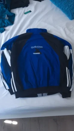 RAR: Vintage adidas Training Wendejacke – 90er – Blau/Grau – Gr.M