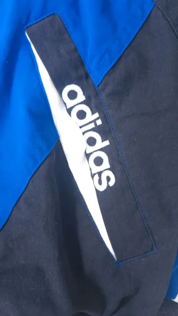 RAR: Vintage adidas Training Wendejacke – 90er – Blau/Grau – Gr.M