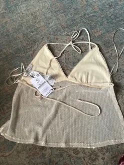 Rücken freies Glitzer top