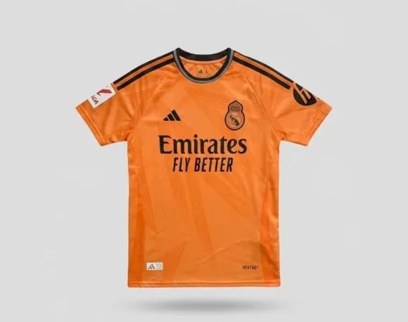 Real Madrid 2024/25 MBAPPÉ #9 Auswärtstrikot Orange – NEU/Authentic Style – Rare L