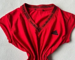 Red Adidas Athletic Baby Tee 2000s