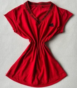 Red Adidas Athletic Baby Tee 2000s