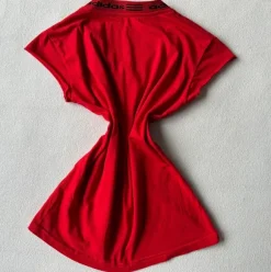 Red Adidas Athletic Baby Tee 2000s