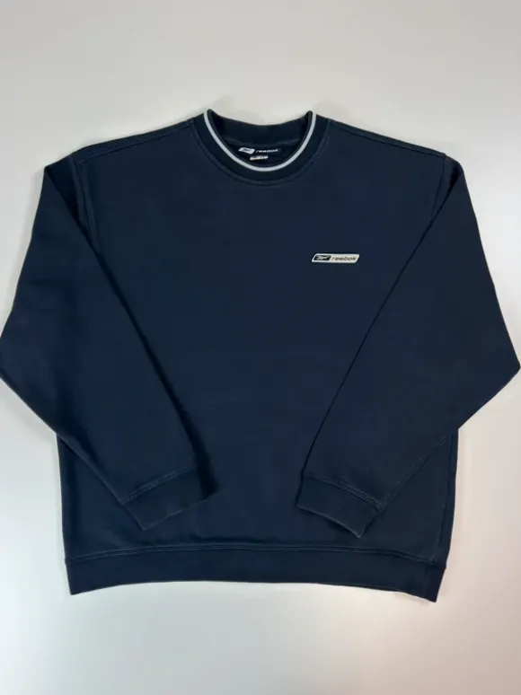 Reebok Sweatshirt XL Vintage Navy Oversized Basic