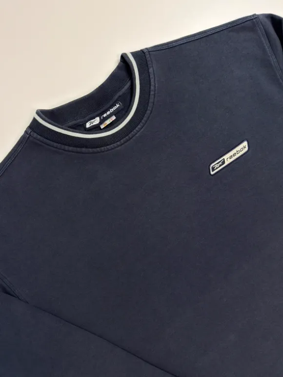 Reebok Sweatshirt XL Vintage Navy Oversized Basic