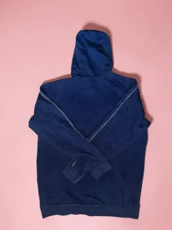 Retro Adidas Vintage Hoodie Navy | Weiß gesticktes Logo | Unisex | Gr. L | Top Zustand