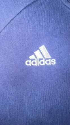 Retro Adidas Vintage Hoodie Navy | Weiß gesticktes Logo | Unisex | Gr. L | Top Zustand