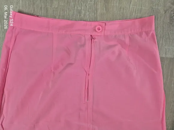 Rock Midi- Rock Gr 40 rosa mit Stickerei A Lienie