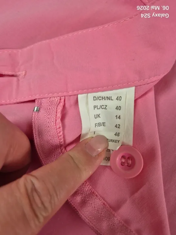 Rock Midi- Rock Gr 40 rosa mit Stickerei A Lienie