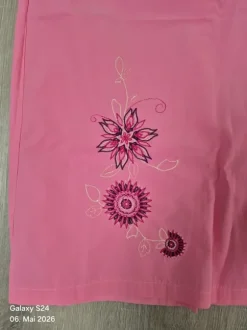 Rock Midi- Rock Gr 40 rosa mit Stickerei A Lienie