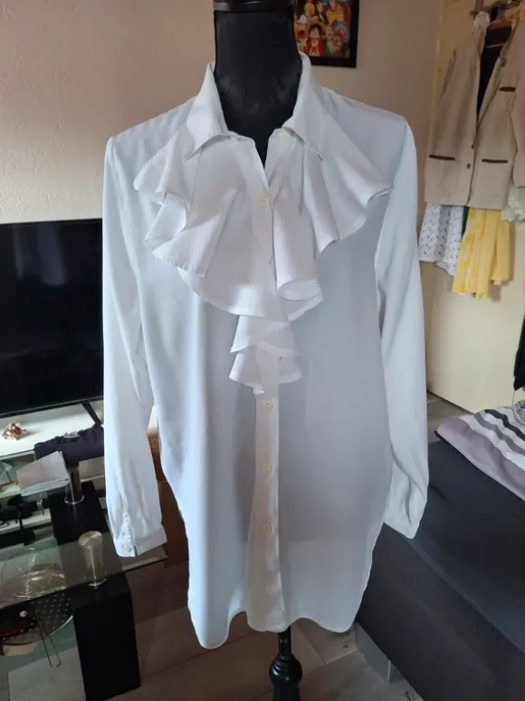 Romantische Rüschenbluse Vintage Look | Gr. L (40/42)