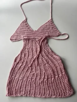 rosa beach cover up gestrickt